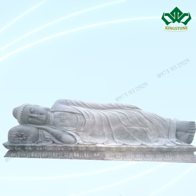 Tượng Phật A Di Đà niết bàn bằng đá 003